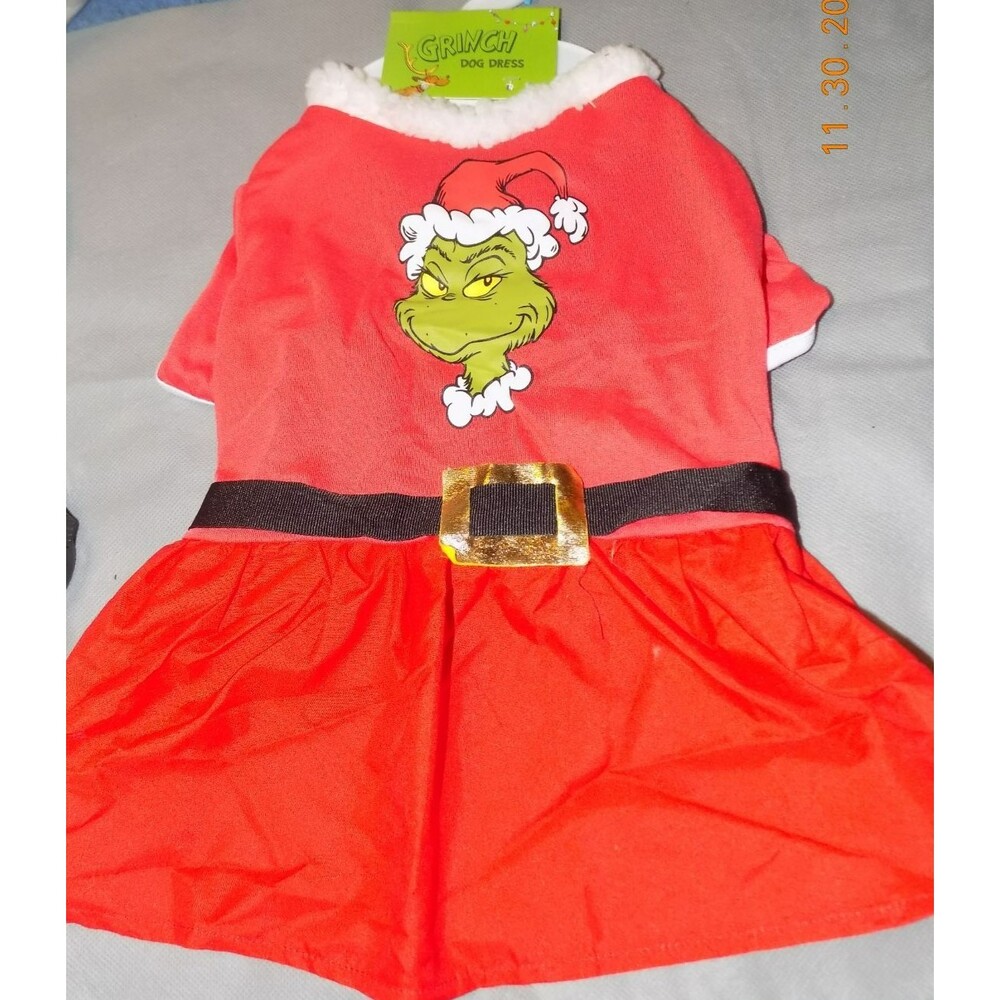 New dog pet Christmas grinch dress size medium